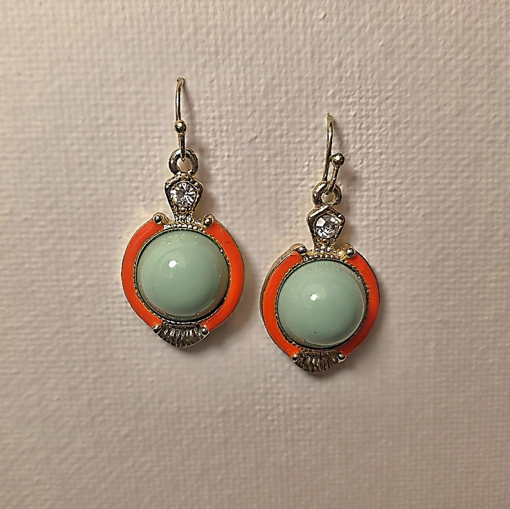 Source Unknown Blue and Orange Statement Earrings ✨️Good Condition✨️